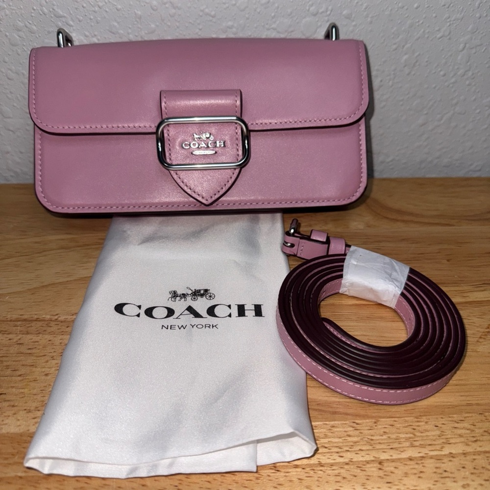 Coach Mauve Crossbody Bag with Silver Accents
